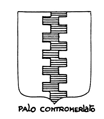 Image of the heraldic term: Palo contromerlato